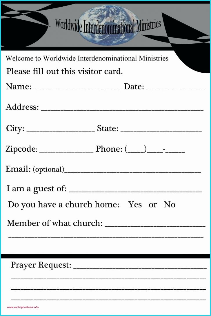 Permalink to Fresh Church Visitor Card Template